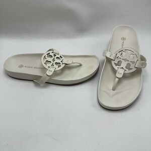 Tory Burch MILLER CLOUD SANDALS Ivory Size 8.5 Cream Miller Womens Shoes Laser
